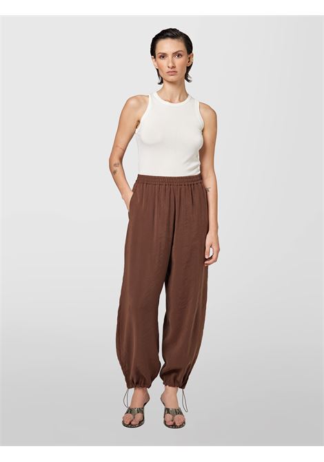 Alpha Studio brown drawstring trousers with elastic waist and cuffed hem ALPHA STUDIO |  | AD-6592Q2009